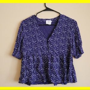 Blue and White Star Top: Urban Outfitters